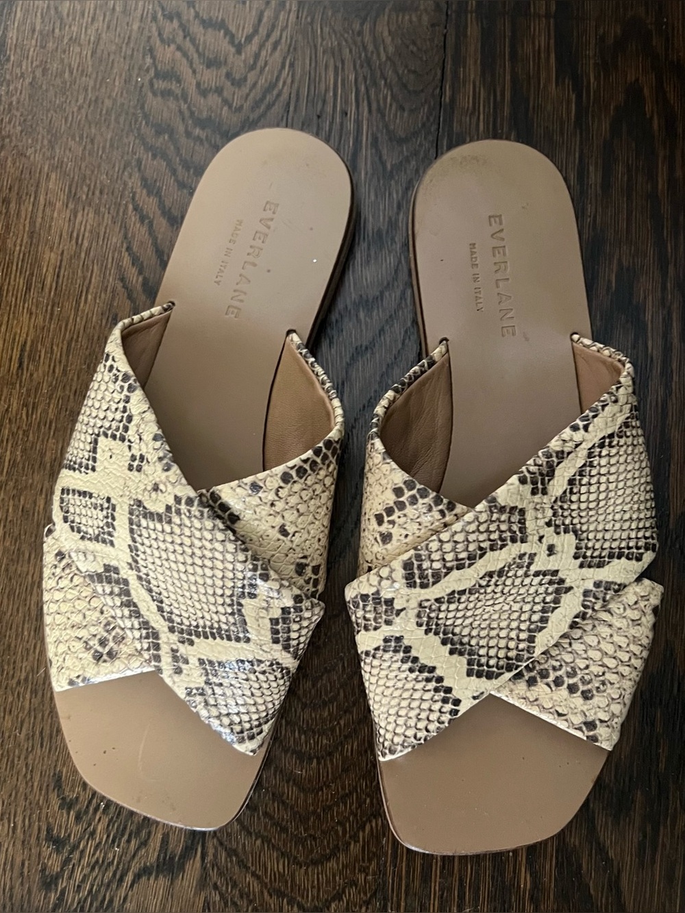 Everlane Snake Skin Sandals